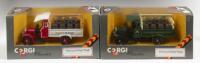 CORGI CLASSIC THORNYCROFT BEER TRUCKS: A pair of Corgi Classic Thornycroft beer trucks, C867/2 "Tooheys pilsener", C867/3 "Swan Brewery co ltd", both in original packaging, some damage to the plastic&nbsp;