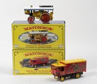MATCHBOX YESTERYEAR FOWLER ENGINE GARRETT WAGON: A pair of Matchbox Models Of Yesteryear, Y19 Fowler B-6 showman's engine, Y37 1929 Garrett steam wagon, both models in original packaging&nbsp;