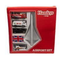 HAMLEYS CORGI: A Hamleys Corgi Airport set including a Plane, Helicopter and Three Cars,&nbsp;within&nbsp;original&nbsp;packaging, models in good condition