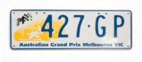 Australian Grand Prix&nbsp;Custom Victorian plates '427 GP', sold with rights to display - [Location: Cheltenham, VIC]