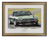 Two limited edition prints [50/250] by Keith Woodcock&nbsp;featuring Jaguar works cars saloons, signed Chuck Nicholas, Andy Rouse [Location: Cheltenham, VIC] - 2