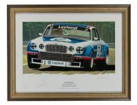 Two limited edition prints [50/250] by Keith Woodcock&nbsp;featuring Jaguar works cars saloons, signed Chuck Nicholas, Andy Rouse [Location: Cheltenham, VIC] - 5