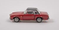 MERCEDES BENZ 230 SL TEKNO MODEL: A Mercedes Benz 230 sl, 170 hp and petrol injection, model has opening doors, boot, bonnet, dark red with a black roof, product number #929, manufactured by tekno - 4
