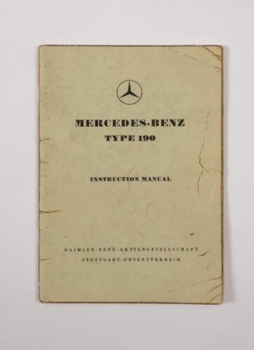 MERCEDES-BENZ TYPE 190 INSTRUCTION MANUAL: A mercedes benz type 190, instruction manual, complete with 52 pages