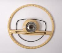 STEERING WHEEL: A circa 1960s ivory coloured and chrome steering wheel in original condition (W108, W109,W111,W113) believed to fit some Pagoda models.&nbsp;&nbsp;&nbsp; - 2