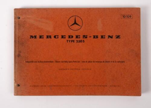 A type 230 S Mercedes original German catalog (1965), little to no damage, appears complete
