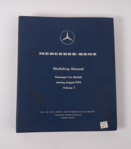 A Volume 3 1959 Mercedes-Benz workshop manual