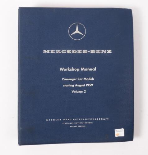 A Volume 2 1959 Mercedes-Benz workshop manual, appears to be in good condition, minimal ripped pages
