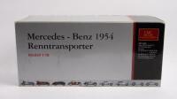 MERCEDES-BENZ&nbsp;RACE CAR TRANSPORTER: A 1:18th scale CMC 1954 Mercedes-Benz Renntransporter&nbsp;' Blue Wonder'&nbsp;&nbsp;racecar transporter, in box,&nbsp;comes with framed photo&nbsp; - 2