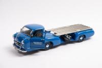 MERCEDES-BENZ&nbsp;RACE CAR TRANSPORTER: A 1:18th scale CMC 1954 Mercedes-Benz Renntransporter&nbsp;' Blue Wonder'&nbsp;&nbsp;racecar transporter, in box,&nbsp;comes with framed photo&nbsp; - 3