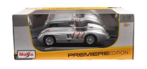 MERCEDES-BENZ 300 SLR: A 1:18th scale 1955 Mercedes-Benz 300 SLR Mille Miglia, manufactured by Maisto in original box