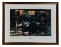 A limited edition print [701/850]&nbsp;by Alan Fearnley, depicting the works C-Type at the 1951 Le Mans,&nbsp;signed by Lofty England and the artist [Location: Cheltenham, VIC]