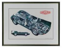 A limited edition print [34/250] featuring the 1955 Jaguar D-Type in&nbsp;profile, signed and number by artist by artist [Location: Cheltenham, VIC]