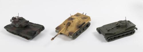SOLIDO: Three Solido Military Models including a No. 228 Jagdpanther, No. 207 Char Amphibie PT 76 URSS and a No. 243 Kpz Leopard , without boxes