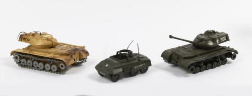 SOLIDO: Three Solido Military Models including a Char Blinde General Patton M-47, Combat Car M-20 and a Deset Char Blinde General Patton M-47, without boxes