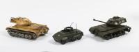 SOLIDO: Three&nbsp;Solido&nbsp;Military&nbsp;Models including a Char Blinde General Patton M-47, Combat Car M-20 and a Deset&nbsp;Char Blinde General Patton M-47, without boxes