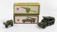 USSR: Two vintage Russian military models&nbsp;including a Multiple Missile Launcher and a Artillery Gun Anti-Tank, within original boxes