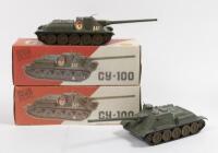 USSR: Two vintage Russian military models&nbsp;including a pair of Self-Propelled Units CY-100