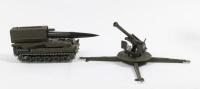 SOLIDO: Two Solido&nbsp;Military&nbsp;Models including a&nbsp;Howitzer Canon and a No. 238 Pluton AMX 30,&nbsp;without original boxes made in France