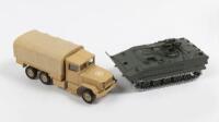 SOLIDO: Two Solido&nbsp;Military&nbsp;Models including a No. 245 Kaiser-Jeep M34 6x6 and a No. 254 AMX 10 P,&nbsp;without original boxes made in France