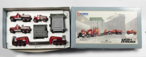 CORGI: A Corgi Classics No. 31009 Wynns Diamond T Ballast (x2) 24 wheel Girder Trailer with Boiler Load and Scammell Highwayman Ballast, within original box, models in great condition