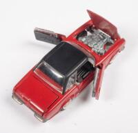 MERCEDES BENZ 230 SL TEKNO MODEL: A Mercedes Benz 230 sl, 170 hp and petrol injection, model has opening doors, boot, bonnet, dark red with a black roof, product number #929, manufactured by tekno - 2