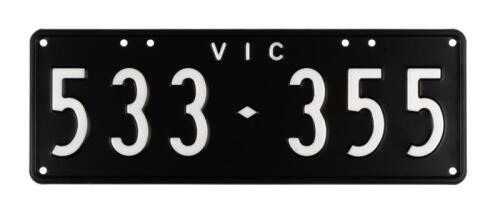 Six-Digit Victorian Custom Numeric plates '533-355', sold with rights to display [Location: Cheltenham, VIC]