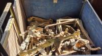 BRASS WORK: A large and small crate containing French style reproduction brass work, which appears to be for table and console assembly - 4