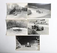 E.R.A: Five period original black and white images of the ex - Gerrard E.R.A of J.T.Stuart competing at various hill climb events