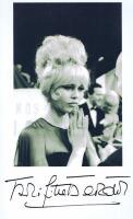 BRIGITTE BARDOT: A black and white picture of Brigitte Bardot, autographed
