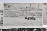 E.R.A: Four period original black and white images of the ex - Gerrard E.R.A of J.T.Stuart competing at various hill climb events. Prescott 1956 - 3