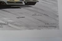 LOTUS/FITTIPALDI: A small poster by Alan Sanderson depicting Emerson Fittipaldi driving a 1972 Lotus 72. - 3