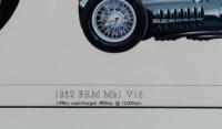 BRM MK1: A excellent&nbsp;limited edition print (27/250) of a 1952 BRM Mk1 V16 in cutaway style,&nbsp;by Tony Matthews, framed and glazed, 65cm wide, 49cm high overall.&nbsp;&nbsp; - 3
