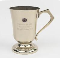 TROPHY: An electro plated nickel silver&nbsp;Light car club NSW trophy cup from April 1936, engraved 'Cessnock 18-4-1936, T Peters 'Bugatti"