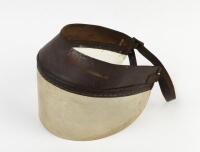 VISOR: A 1950s racing visor, similar to those used on Les Leston helmets