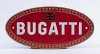 BUGATTI: A cast iron 'BUGATTI' wall sign