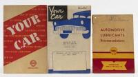 SHELL LUBRICATION: Three Shell Lubrication booklets including 1952 'Automotive Lubricants Recommendations', Your Car' Vol.1 No.5 Winter 1960, and one other.