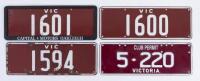 NUMBER PLATES: Four vintage Vintage Victorian classic/historic number plates