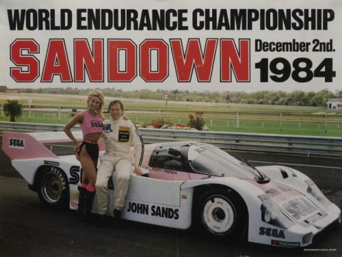 PORSCHE: An original poster featuring Rusty French & Judy Green with the Porsche 956 for the "1984 World Endurance Championship, Sandown
