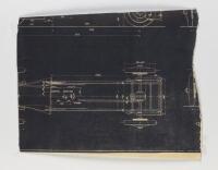 BUGATTI POSTERS: Three reproduced chassis blueprint posters, two relating to the Type 38 and one relating to the Type 43