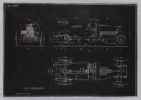 BUGATTI POSTERS: Three reproduced chassis blueprint posters, two relating to the Type 38 and one relating to the Type 43 - 3