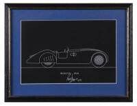 BUGATTI: Two Bugatti themed wall pieces, framed & glazed