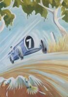 BUGATTI: A decorative poster of a Bugatti in the Australian landscape