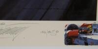 AYRTON SENNA: 'Master of Monaco' by Nicholas Watts, a&nbsp;limited edition [156/880] poster featuring Ayrton Senna driving his McLaren MP4/8 Ford, at Monaco, 23 May 1993, signed and numbered bottom right hand corner, 64cm high, 82cm wide overall - 2