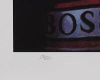 AYRTON SENNA: A limited edition [186/850] portrait poster by artist Rob Perry depicting Ayrton Senna, signed by the artist, 57cm high, 45cm wide overall - 3
