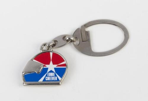 EDDIE CHEEVER: A key ring with attached pendant depicting Eddie Cheevers' helmet, comes with storage pouch