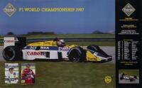 WILLIAMS HONDA: A circa 1987 publicity poster featuring the Williams Honda FW11 car, drivers and race dates for the 1987 World Championship