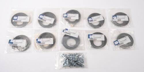 HOSE CLAMP STRAPPING 9MM (10) N 900263 009000 INCLUDING CLAMPS: A group lot of 10 pieces, each 5 metres in length, 9mm width, comes with a bag of twist clamps