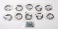 HOSE CLAMP STRAPPING 9MM (10) N 900263 009000 INCLUDING CLAMPS: A group lot of 10 pieces, each 5 metres in length, 9mm width, comes with a bag of twist clamps