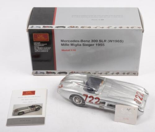 300 SLR W196S: A 1:18 scale Mercedes-Benz 300 SLR (W196S) as raced at Mille Miglia Sieger 1955, Boxed item No.M-066.